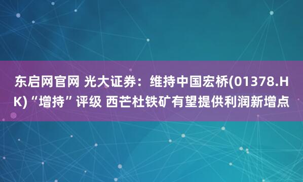 东启网官网 光大证券：维持中国宏桥(01378.HK)“增持”评级 西芒杜铁矿有望提供利润新增点